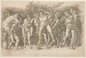 Bacchanal with Silenus by Andrea Mantegna